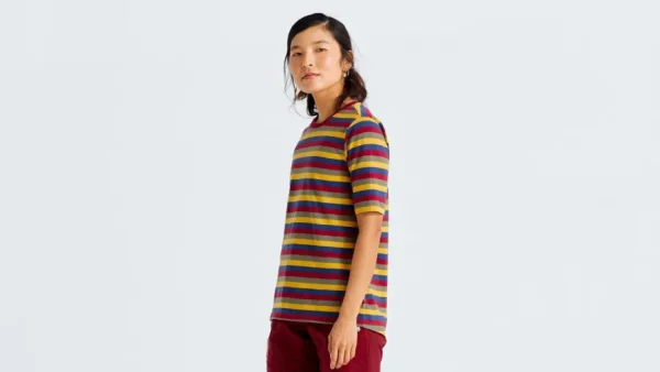 Best T-shirt /Fjällräven Cotton Striped Donna Donna Abbigliamento Casual·T-Shirt